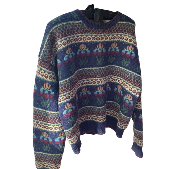 Robert Scott Ltd. Fair Isle Sweater Crew Neck Vintage 100% Wool Size 40 EUC - Picture 2 of 7